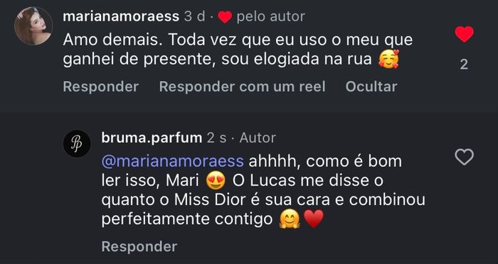 Print de depoimento de cliente
